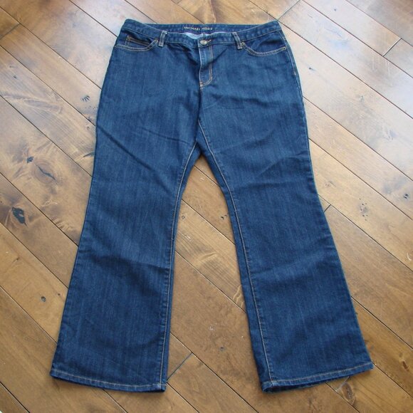 Michael Kors Flare Jeans Dark Wash Boot Cut High Waist Tall Size 14 - Picture 1 of 14
